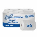 Towel paper roll 6x 190 m/roll, 1-ply, WHITE, Ecolabel -...