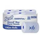 Towel paper roll 6x 190 m/roll, 1-ply, BLUE with brand embossing, SCOTT&reg; Essential SLIMROLL - quality: &quot;basic&quot; (KC 6696)